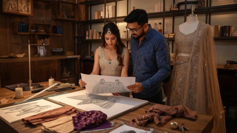 Custom Bridal Lehenga Workflow Fashion Autograph Ahmedabad