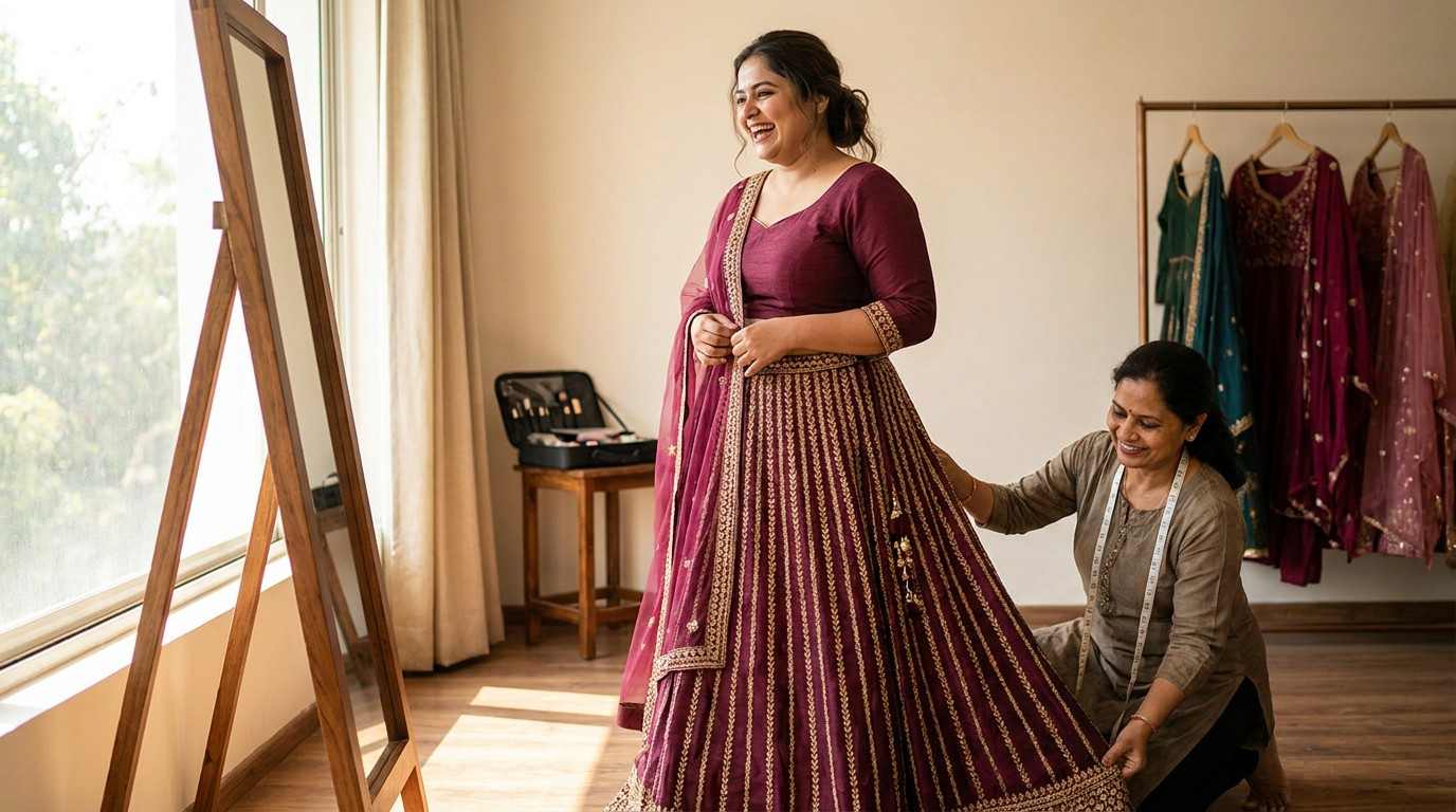 Bridal Lehenga for Plus Size Brides Fabrics, Cuts, and Confidence