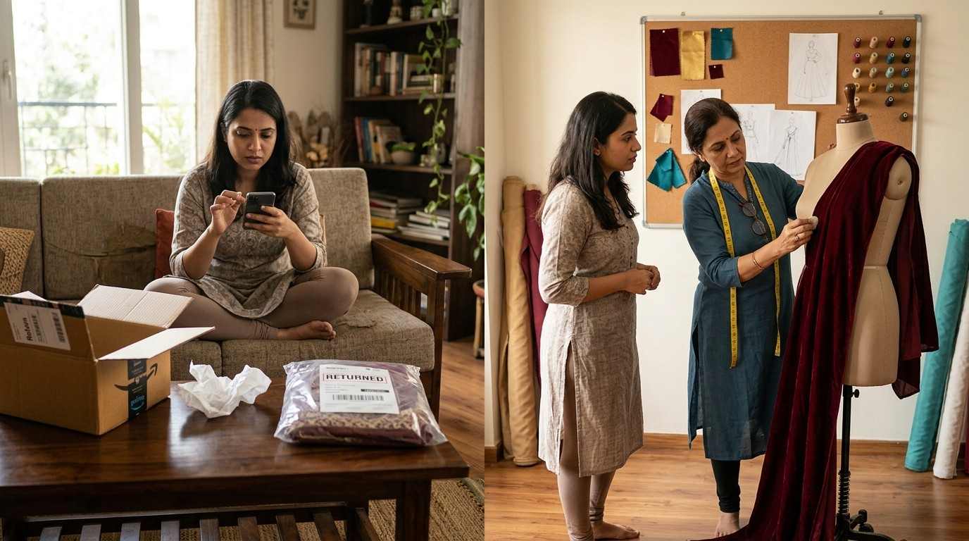 Designer Boutiques vs Online Ethnic Wear Why Custom Matters in Ahmedabad