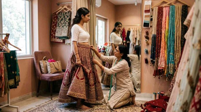 Lehenga for Brides with Short Torso Proportion Tricks